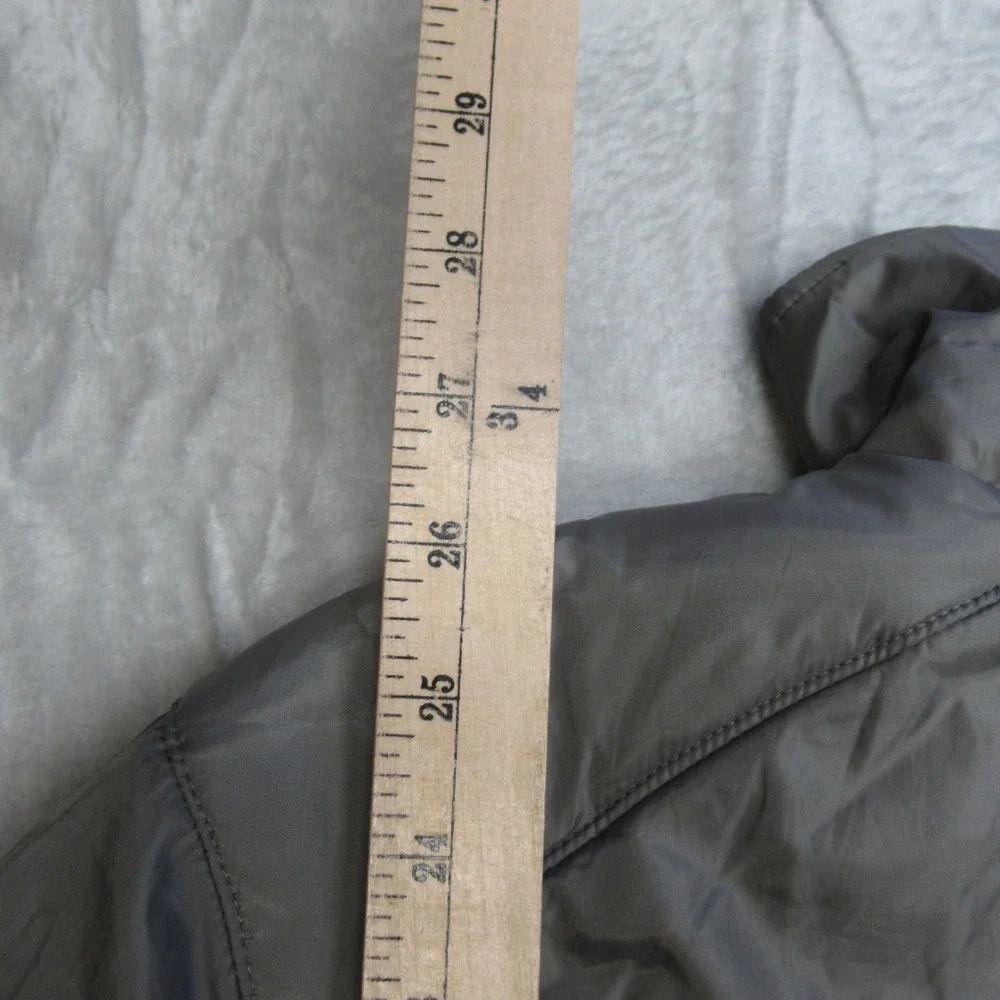 North Face Jacket Mens Small Gray Insulated Interchange FullZip Pocket Wind Rain